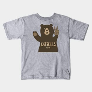 Catskills New York Peace Bear Kids T-Shirt